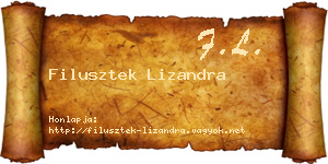 Filusztek Lizandra névjegykártya